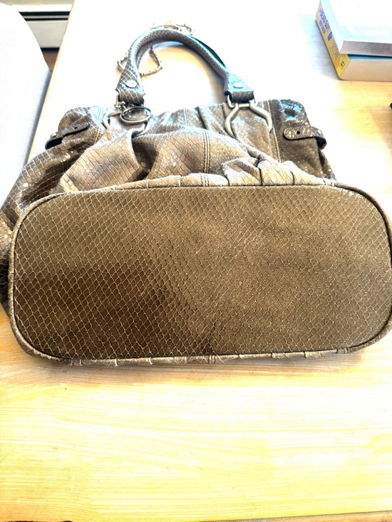 Vintage Y2K Celine Pillow Python-Embossed High Gloss Hobo Bag - Picture 8 of 9
